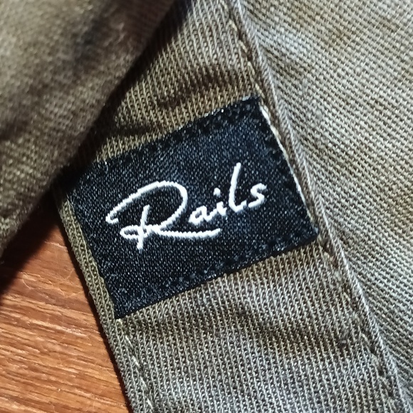 Rails Sandra Olive Black Tie Dye Button-Up Dress Shirt Lagenlook Small - Picture 11 of 12